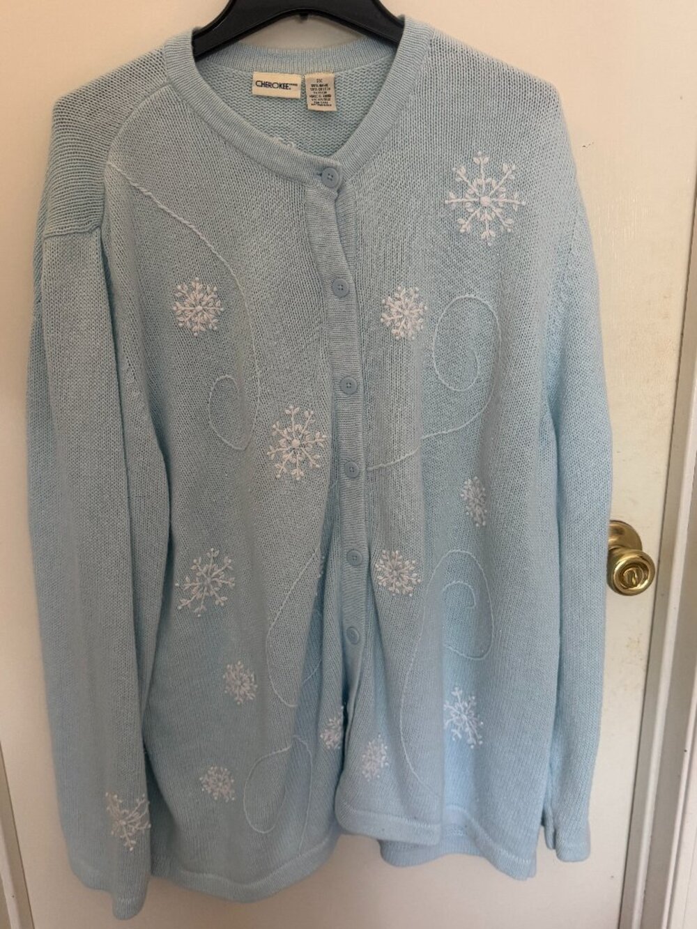Cherokee Baby Blue Cardigan W 2X